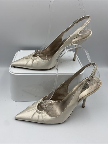 Dune ivory satin - ivory, slingback