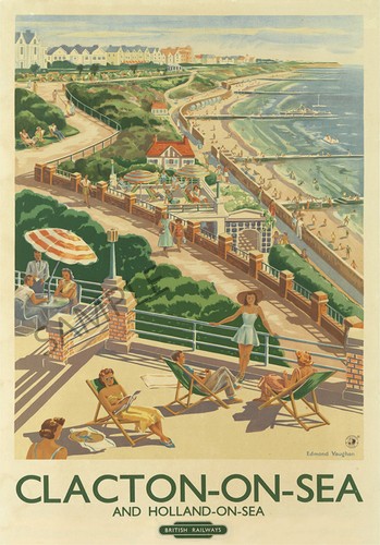 Vintage railway poster clacton - railway,