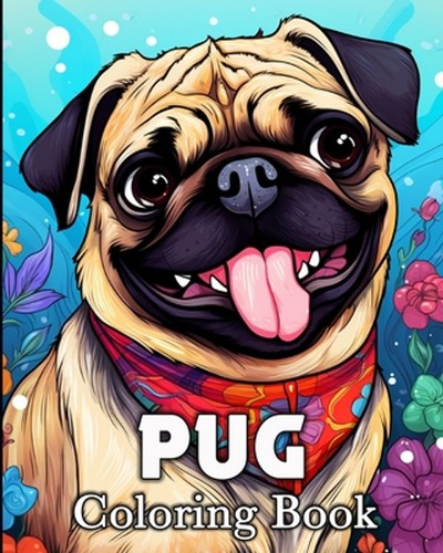 Pug coloring book unique - 50,