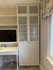 IKEA Billy Oxberg Off-White Bookcase with Panel/Glass Door