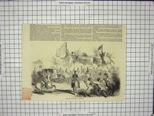 Original Old Antique Print Scene Changing Escort Arborfield Horses Carriage