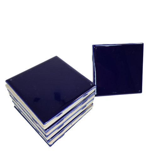Blue cobalt ceramic tile - tile, 4.25