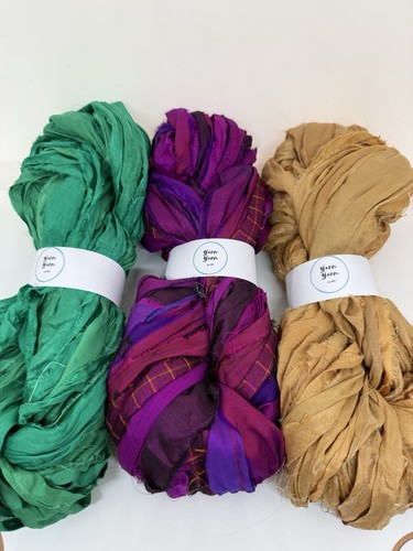 Sari silk ribbon - sari, yarn,