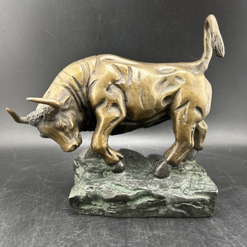 Solid bronze bull sculpture - solid,