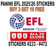 PANINI EFL 2025/26 25/26 STICKER COLLECTION #233 - #472 BUY 3 GET 10 FREE