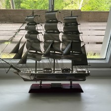 Cutty Sark Full Rigging Metal Model Pristine Condition 