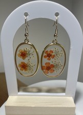 Vintage Style Fashion Earrings Botanical Pressed Flowers Cute Quirky Unique