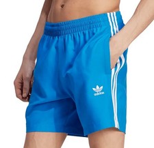 ADIDAS ORIGINALS ADICOLOR 3 STRIPE SWIM SHORTS BLUEBIRD BLUE UK L,XL  NEW LAST 3