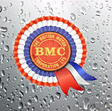 BMC Sticker / Decal Classic Rosette - Mini Fans Car Internal Window  x 100mm Dia