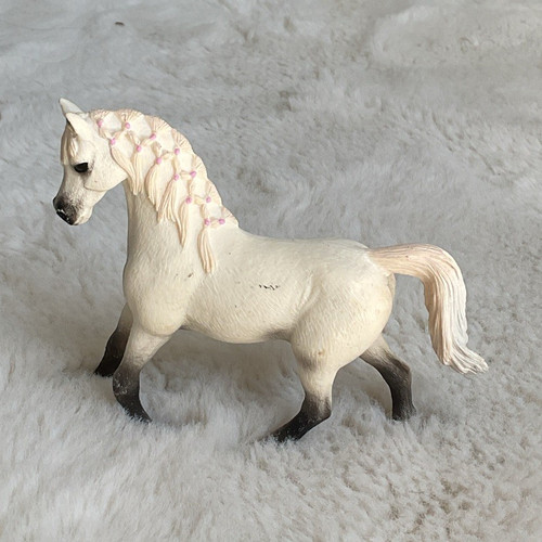 White plastic horse ornament - white,