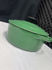 Large French Chasseur Cast Iron Casserole Pan Green Dish kitchenware Cooking 