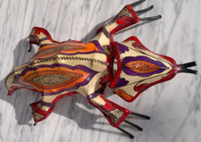 Vintage Moroccan Leather Gecko Lizard Wall Art ~ Wall Light 16" / 41cms #2