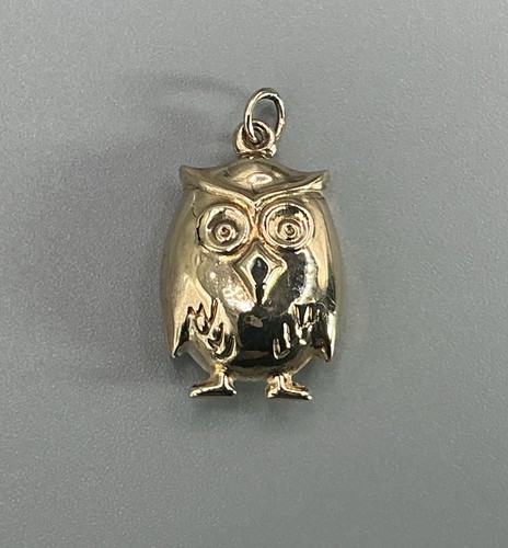 9ct gold wise owl - gold,