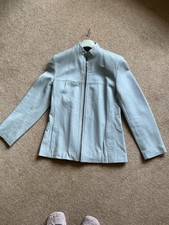 Women’s Sardar Pale Blue Leather Jacket Size 10