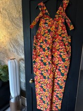 New Lucy & Yak Florian Floral Easton Heavy Twill Dungarees UK 12R Retro Classic