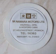 Rare Vintage Vehicle Tax Disc Holder Vauxhall GM Opel McNamara Motors Ipswich