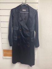 nicole farhi navy double breasted coat size 10 [SD]