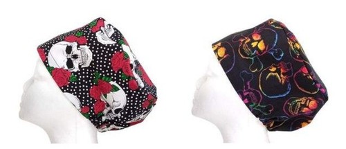 Skulls roses scrub cap - skulls,
