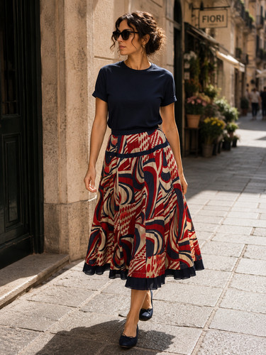 Adini skirt small - red,, blue