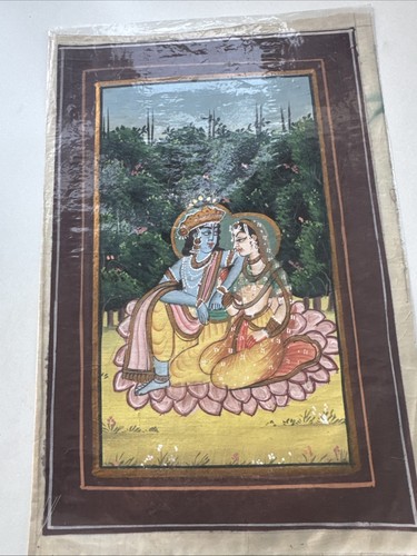 Vintage indian gouache silk - vintage, on