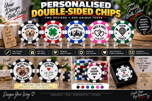 Personalised poker chips - poker,