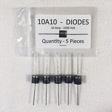 5 of 10A10 Diodes, 10 Amp, 1000 Volt, Qty: 5 Diodes Per Order.