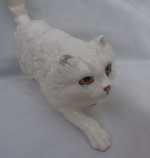 large Persian Cat Porcelain Figurine Royal Doulton White signed