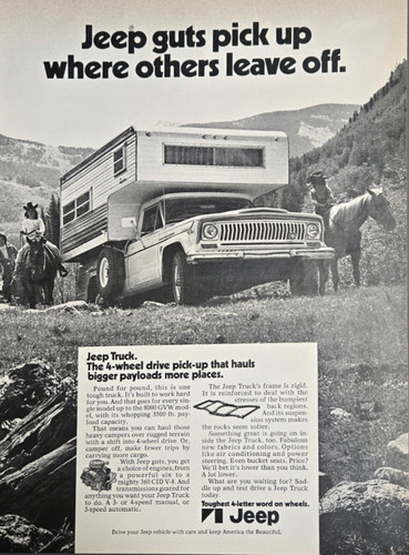 Vtg 1972 jeep truck print - 1972,