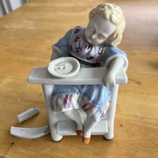 Antique Conta Boehme. Tobacco Jar of a Child in a Highchair