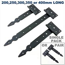 Tee Hinges Black Decorative Heavy Duty Strap T Hinge Door Gate Shed Pair or One