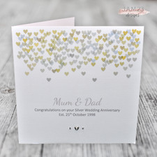 Personalised Silver 25th Wedding Anniversary Card