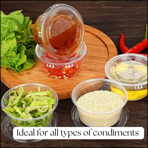 Reusable clear plastic sauce - clear,