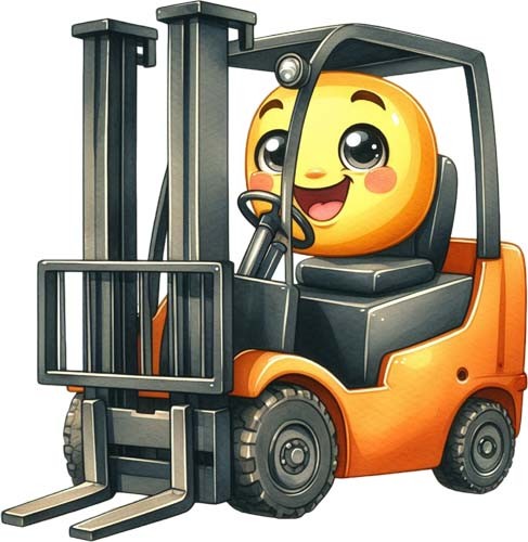 Colour forklift truck wall art - truck,