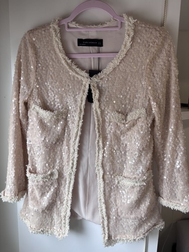 Zara bnwt cream sequin - zara,