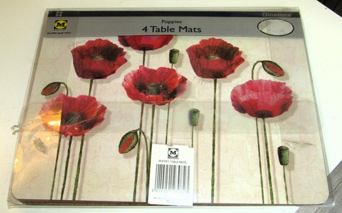 Set vtg poppies poppy - set,