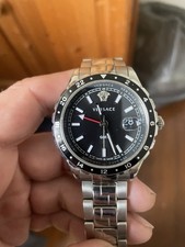 Versace Hellenyium Watch GMT V11100017 Men In Great Condition with Box Used.