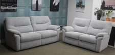 G PLAN SEATTLE 3+2.5 SEATER SOFAS IN HARBOUR SLATE FABRIC. RRP £3511.