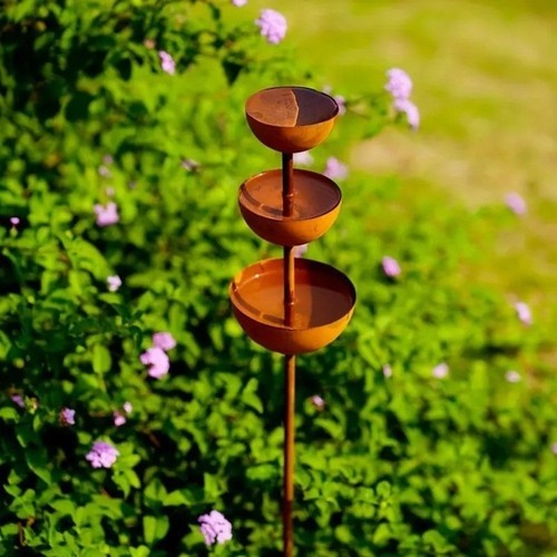 Vintage iron metal bird bath - metal,