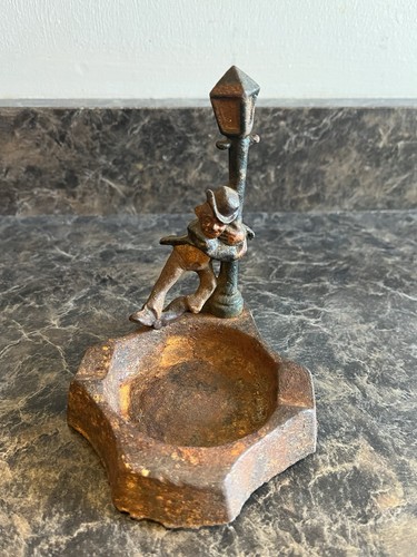 Vintage cast iron ashtray - cast,