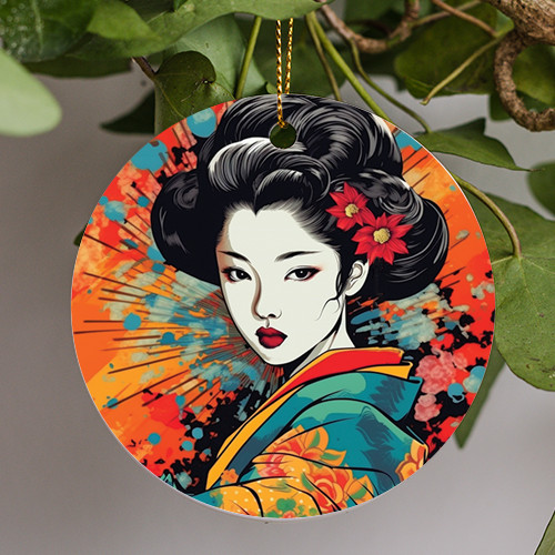 Japanese geisha girl ceramic - japanese,