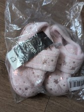 Girls Brand New Slippers Strap Pink Stars George