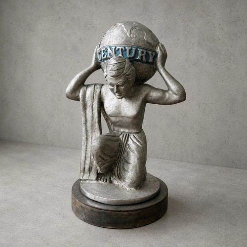 Art deco atlas globe sculpture - deco,