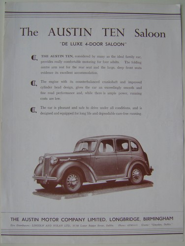 Austin ten luxe dr saloon - ten, 4-dr