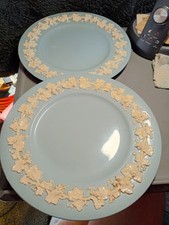 Wedgwood of Etruria & Barlaston Embossed Queens WarePlates x 2. one has chips 