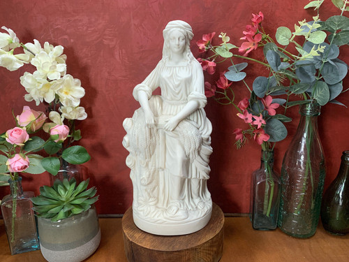 Antique parian woman figurine - parian,