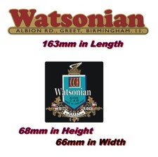 2 x WATSONIAN Decals. Vintage Sidecar Outfit Combination