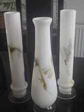 Milk White Glass Vases Set Of