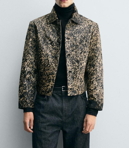 Zara mens printed cow furskin - zara,