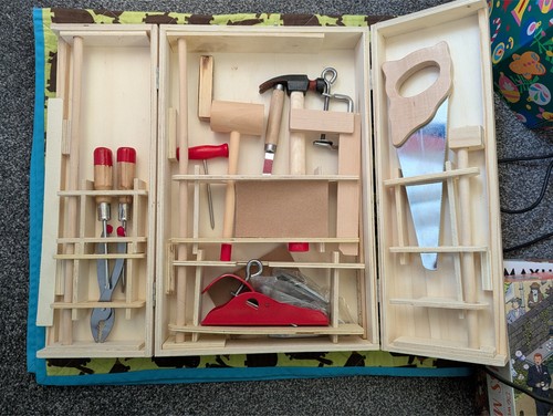 Kids tool kit wooden building - kids,
