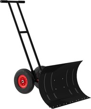 Large Snow Shovel Pusher for Driveway Metal Snow Pusher with Wheels Adjustable